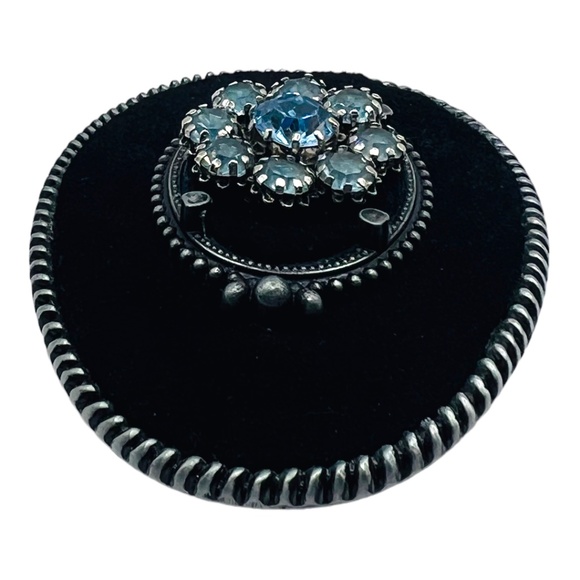 Vintage Belt Buckle Made in USA with Up-cycled 80s Rhinestone Earring & Leather - Picture 6 of 17